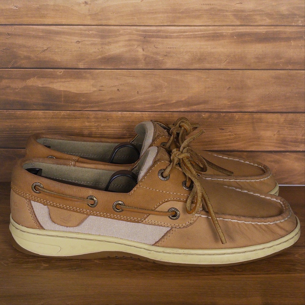 Sperry Top-Sider Womens 6.5M Tan Leather Boat Shoes STS90576 Loafers